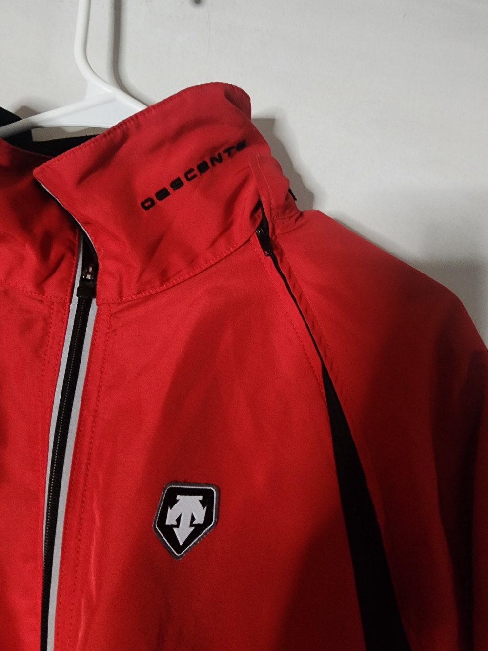 Descente Red Performance Zip Jacket with Black Trim - Picture 12 of 13
